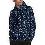 Electric Guitar Pattern Print Pullover Hoodie