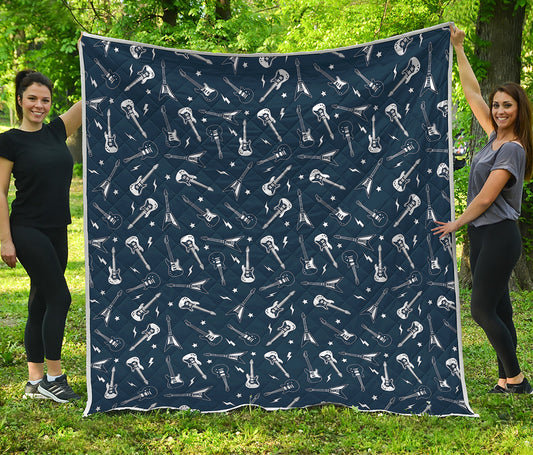 Electric Guitar Pattern Print Quilt