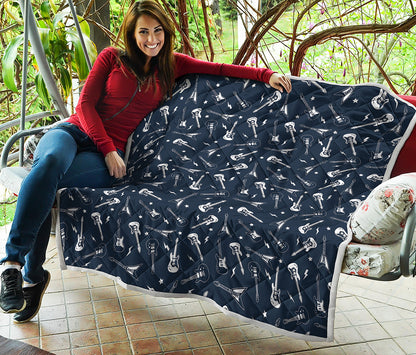 Electric Guitar Pattern Print Quilt