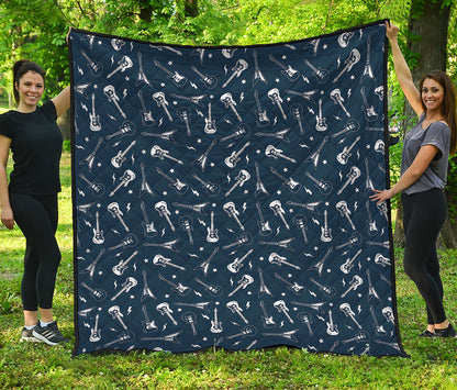 Electric Guitar Pattern Print Quilt