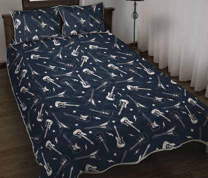 Electric Guitar Pattern Print Quilt Bed Set