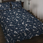 Electric Guitar Pattern Print Quilt Bed Set