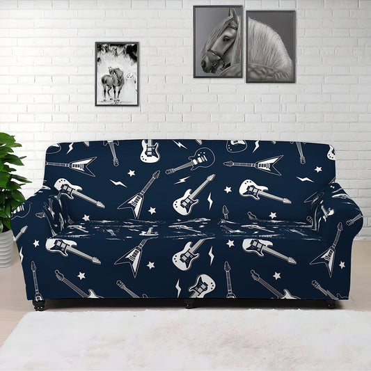 Electric Guitar Pattern Print Sofa Cover