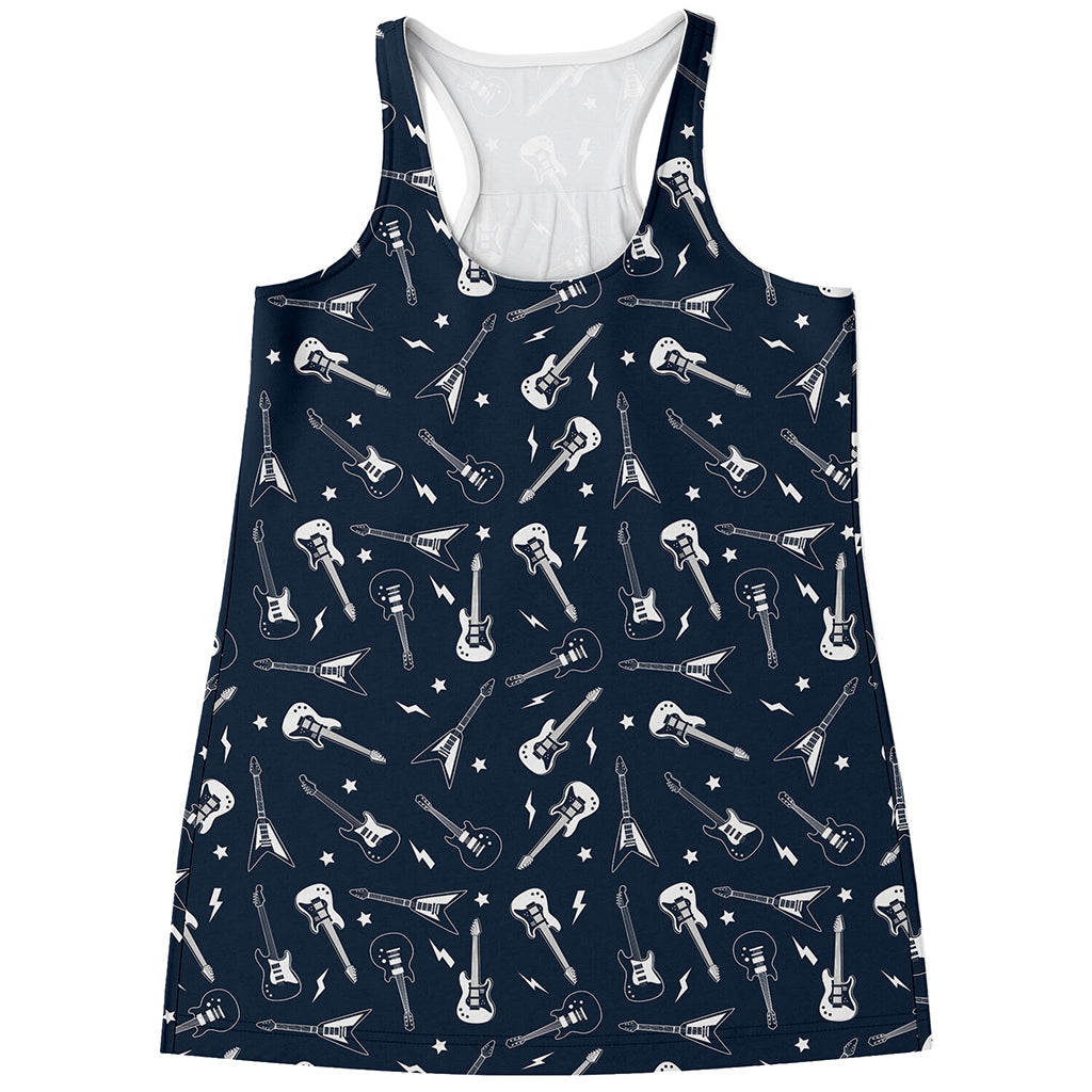Electric Guitar Pattern Print Women's Racerback Tank Top