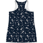 Electric Guitar Pattern Print Women's Racerback Tank Top