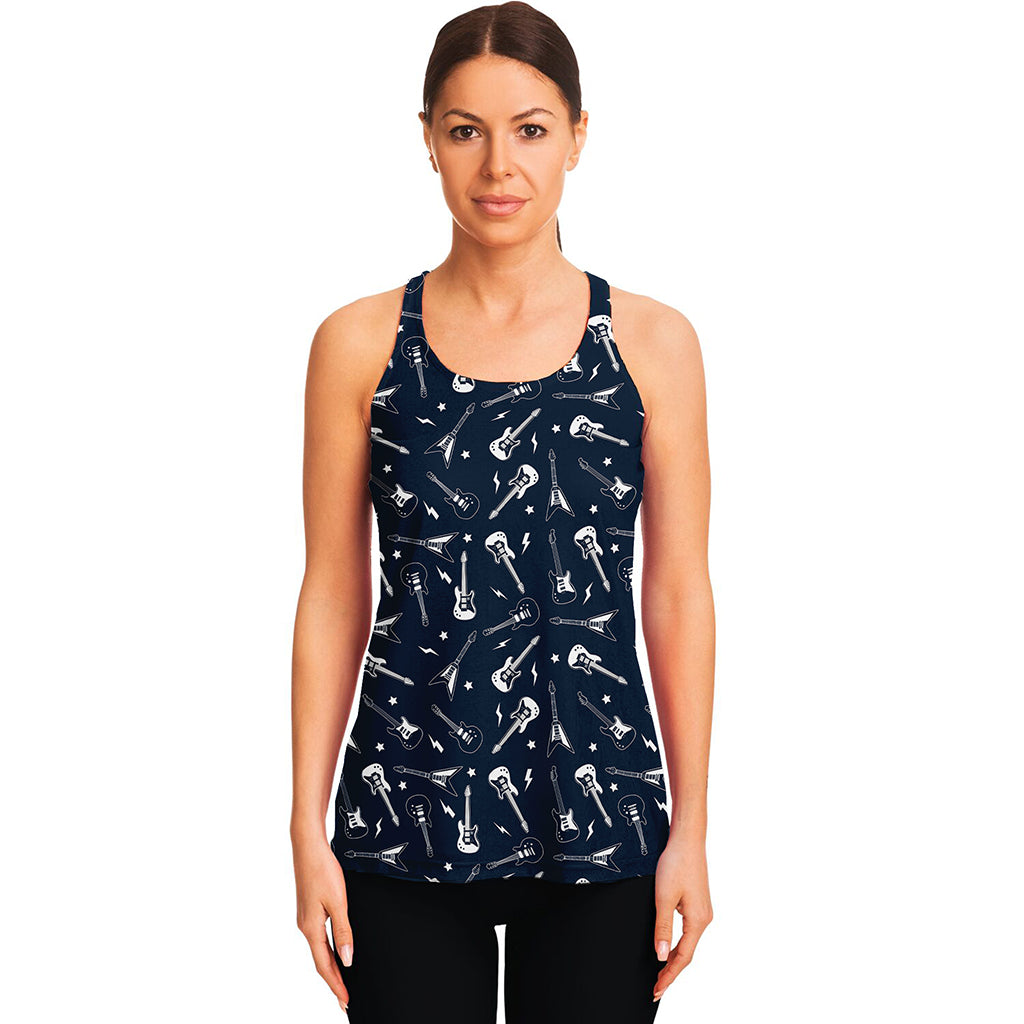 Electric Guitar Pattern Print Women's Racerback Tank Top