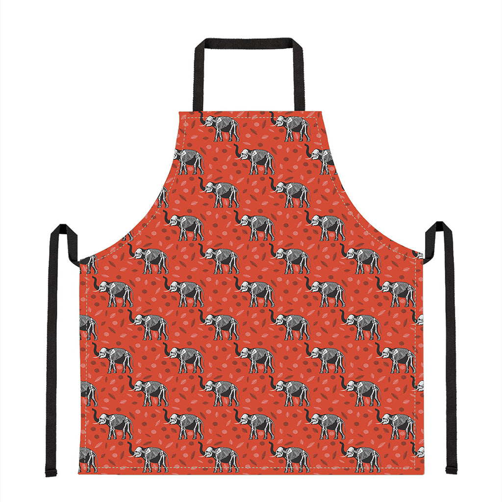 Elephant Skeleton X-Ray Pattern Print Apron