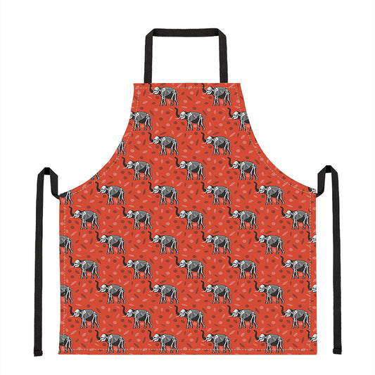 Elephant Skeleton X-Ray Pattern Print Apron