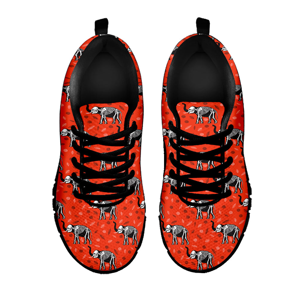 Elephant Skeleton X-Ray Pattern Print Black Sneakers