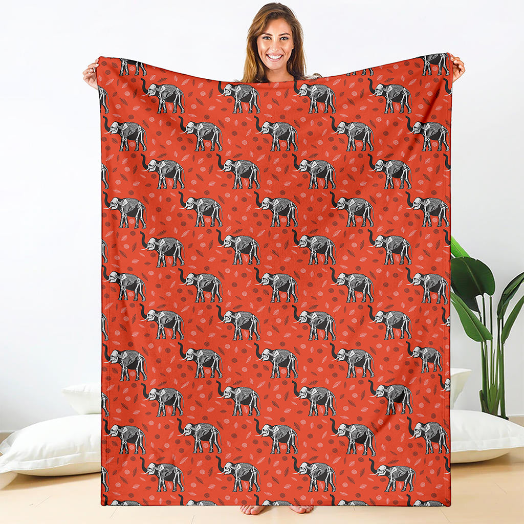 Elephant Skeleton X-Ray Pattern Print Blanket