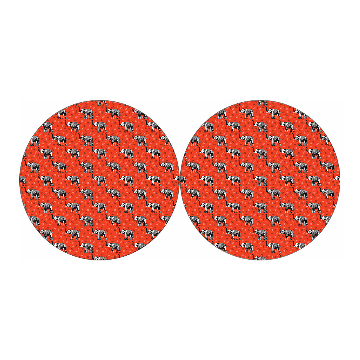 Elephant Skeleton X-Ray Pattern Print Car Coasters
