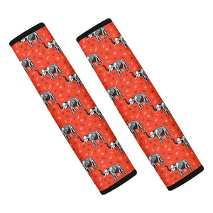 Elephant Skeleton X-Ray Pattern Print Car Seat Belt Covers