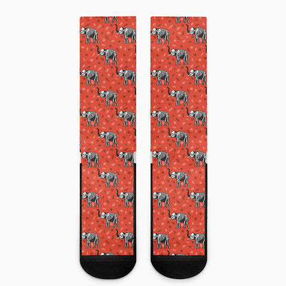 Elephant Skeleton X-Ray Pattern Print Crew Socks