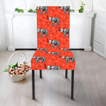 Elephant Skeleton X-Ray Pattern Print Dining Chair Slipcover