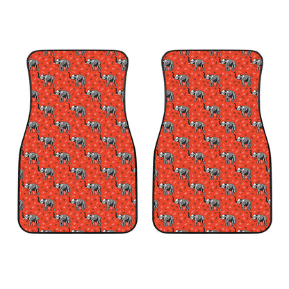 Elephant Skeleton X-Ray Pattern Print Front Car Floor Mats