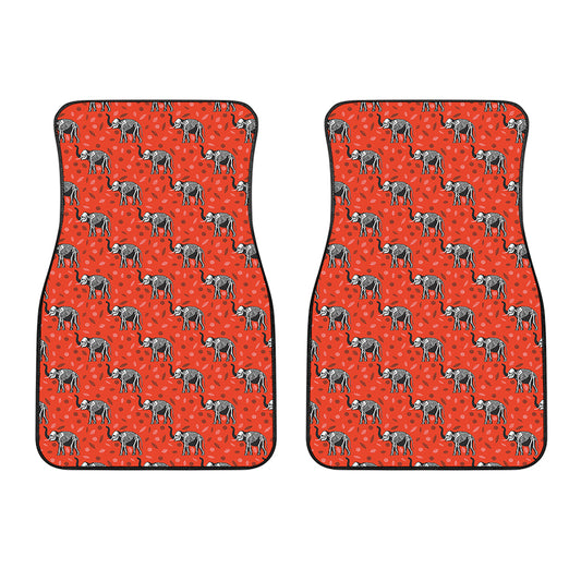Elephant Skeleton X-Ray Pattern Print Front Car Floor Mats