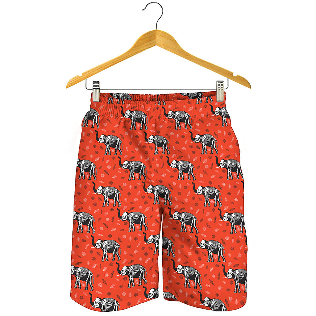 Elephant Skeleton X-Ray Pattern Print Men's Shorts