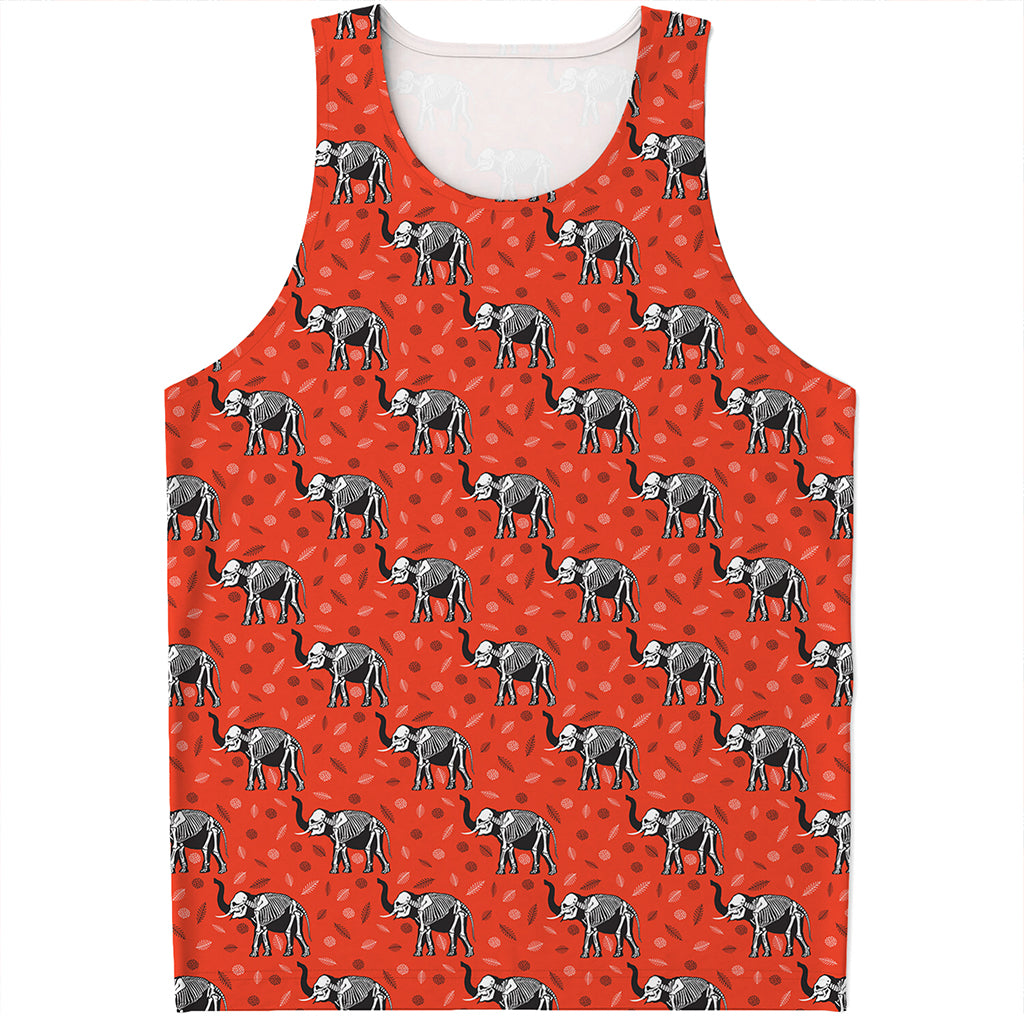 Elephant Skeleton X-Ray Pattern Print Men's Tank Top