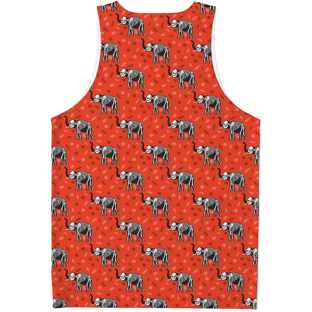 Elephant Skeleton X-Ray Pattern Print Men's Tank Top