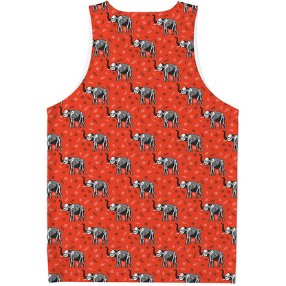 Elephant Skeleton X-Ray Pattern Print Men's Tank Top