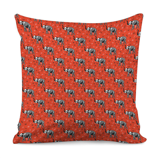Elephant Skeleton X-Ray Pattern Print Pillow Cover
