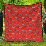 Elephant Skeleton X-Ray Pattern Print Quilt