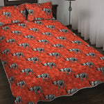 Elephant Skeleton X-Ray Pattern Print Quilt Bed Set