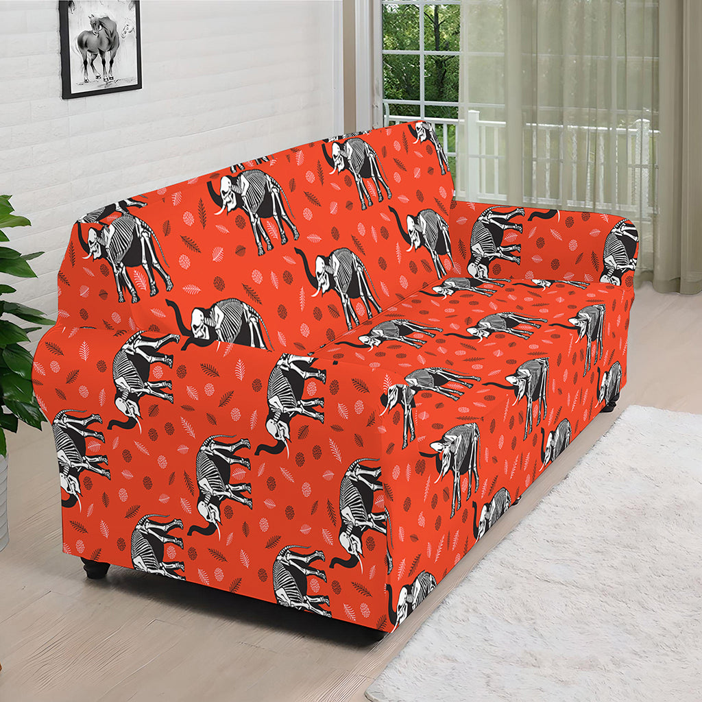Elephant Skeleton X-Ray Pattern Print Sofa Cover