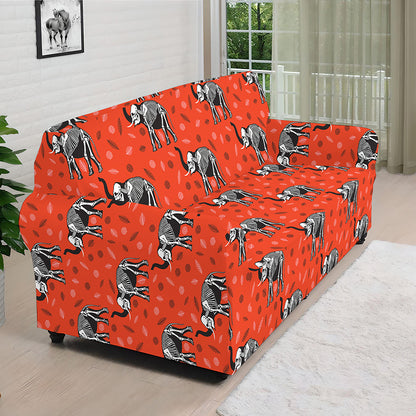 Elephant Skeleton X-Ray Pattern Print Sofa Cover
