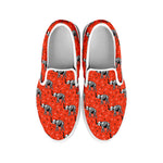 Elephant Skeleton X-Ray Pattern Print White Slip On Shoes