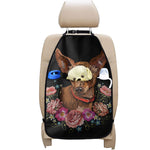 Embroidery Chihuahua And Flower Print Car Seat Organizers