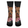 Embroidery Chihuahua And Flower Print Crew Socks