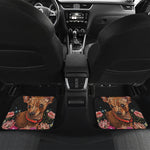Embroidery Chihuahua And Flower Print Front and Back Car Floor Mats