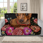 Embroidery Chihuahua And Flower Print Futon Protector