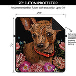 Embroidery Chihuahua And Flower Print Futon Protector