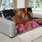 Embroidery Chihuahua And Flower Print Futon Protector