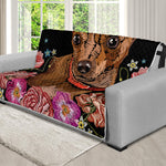 Embroidery Chihuahua And Flower Print Futon Protector