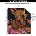 Embroidery Chihuahua And Flower Print Futon Protector