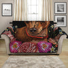 Embroidery Chihuahua And Flower Print Loveseat Protector