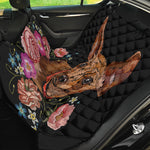 Embroidery Chihuahua And Flower Print Pet Car Back Seat Cover