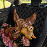 Embroidery Chihuahua And Flower Print Pet Car Back Seat Cover