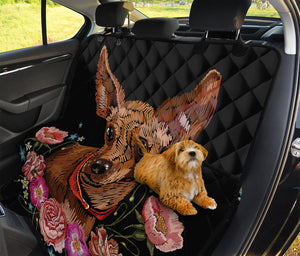 Embroidery Chihuahua And Flower Print Pet Car Back Seat Cover