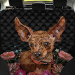 Embroidery Chihuahua And Flower Print Pet Car Back Seat Cover