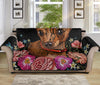 Embroidery Chihuahua And Flower Print Sofa Protector