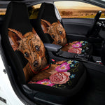 Embroidery Chihuahua And Flower Print Universal Fit Car Seat Covers