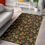 Embroidery Chinese Dragon Pattern Print Area Rug