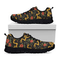 Embroidery Chinese Dragon Pattern Print Black Running Shoes
