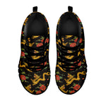 Embroidery Chinese Dragon Pattern Print Black Sneakers