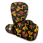 Embroidery Chinese Dragon Pattern Print Boxing Gloves