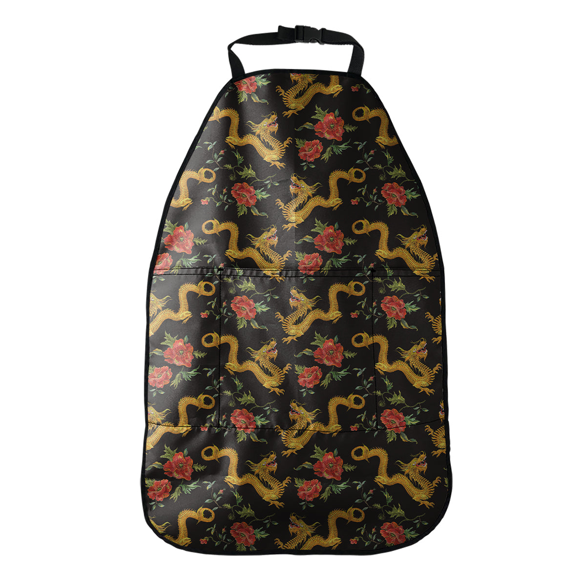 Embroidery Chinese Dragon Pattern Print Car Seat Organizers